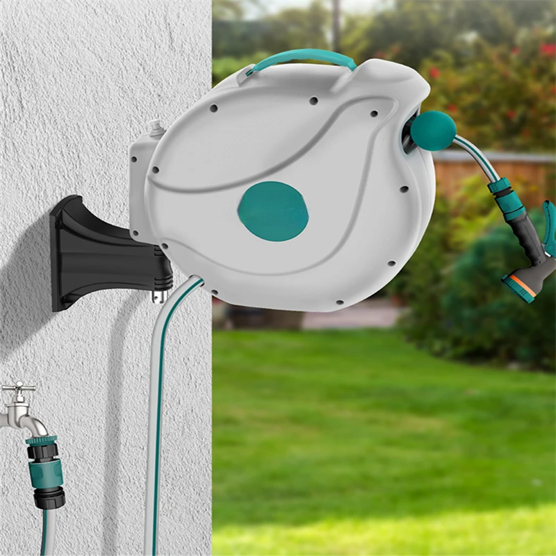 Outdoor high pressure fixed electric garden water spray automatic retractable hose reel