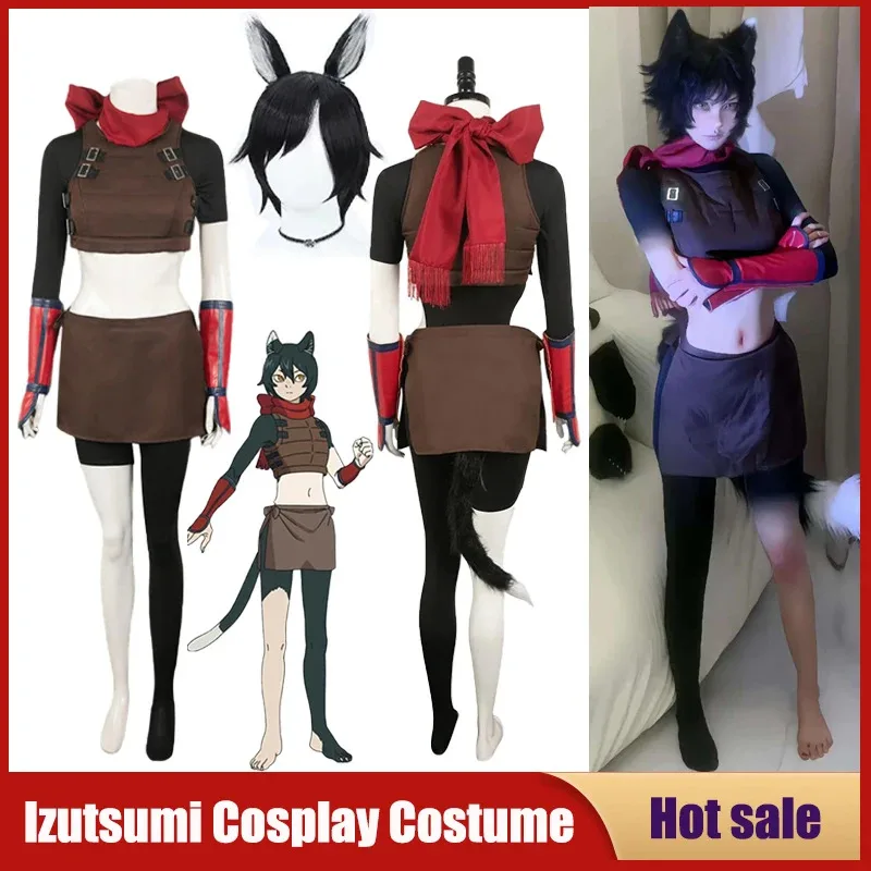 DY20 أنيمي الزنزانة تمويه ميشي Izutsumi تأثيري حلي وشاح علوي الذيل تنورة شعر مستعار مجموعات النساء Izumi Hitomi Asebi حفلة كرنفال