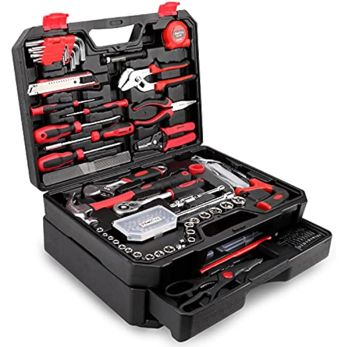 325-Piece Versatile Repair Toolkit with 1-Drawer Heavy-Duty Storage Case, Heat-Treated Chrome Steel Tools, TPR-Grip Handles, 72-