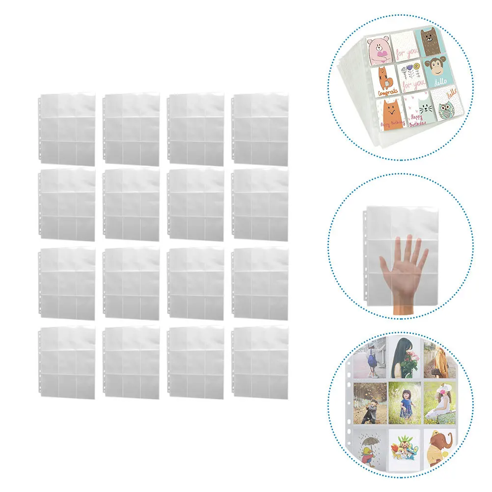 

20pcs Photo Album Inner Pages Clear Sleeves For Binder Refillable Photo Album Pockets Transparent Page Replacement Scrapbook