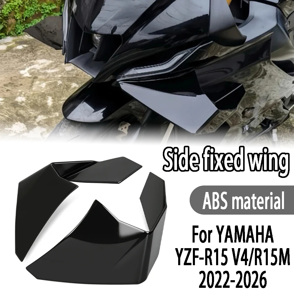 

For YAMAHA YZF-R15 R15 V4 R15M 2022-2026 Motorcycle Front Fairing Winglets Aerodynamic Wing Shell Cover Protection Accessories