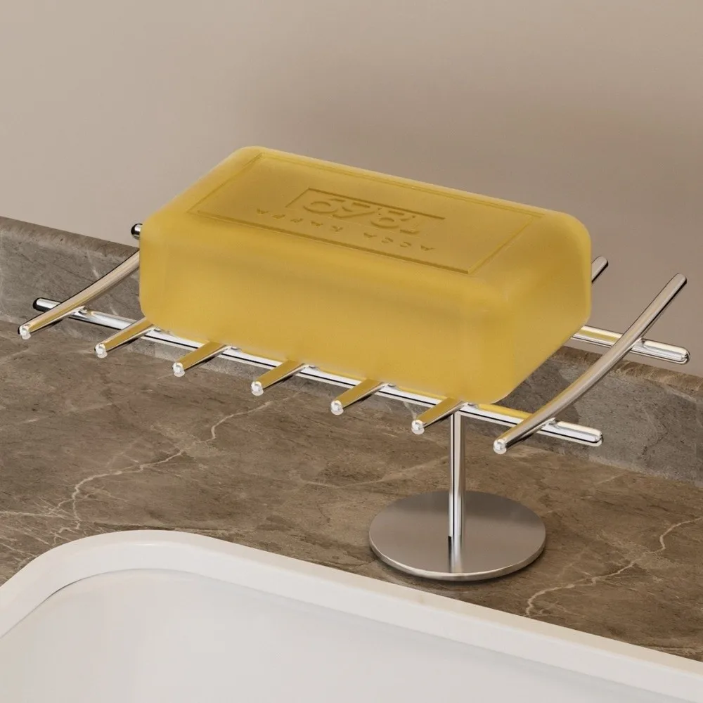 New Self Draining Stainless Steel Soap Rack Minimalism Multifunctional Soap Tray Multi-scene Bathroom Storage Rack Bathroom Use