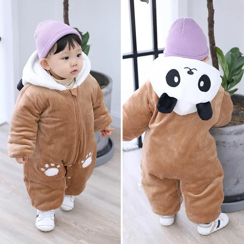 Baby Winter Jumpsuit Overalls for Newborn Baby Boys Girl Clothes Cartoon Thicken Warm Rompers Toddler Baby Girls Romper Clothing