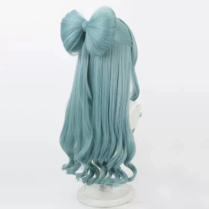 Genshin Impact Yumemizuki Mizuki Cosplay Perruque pour Femme, Nministériels d Cyan Vert, Cheveux Longs, Halloween, Rêves Enchantants, ixdes Bol, Nouveau Type