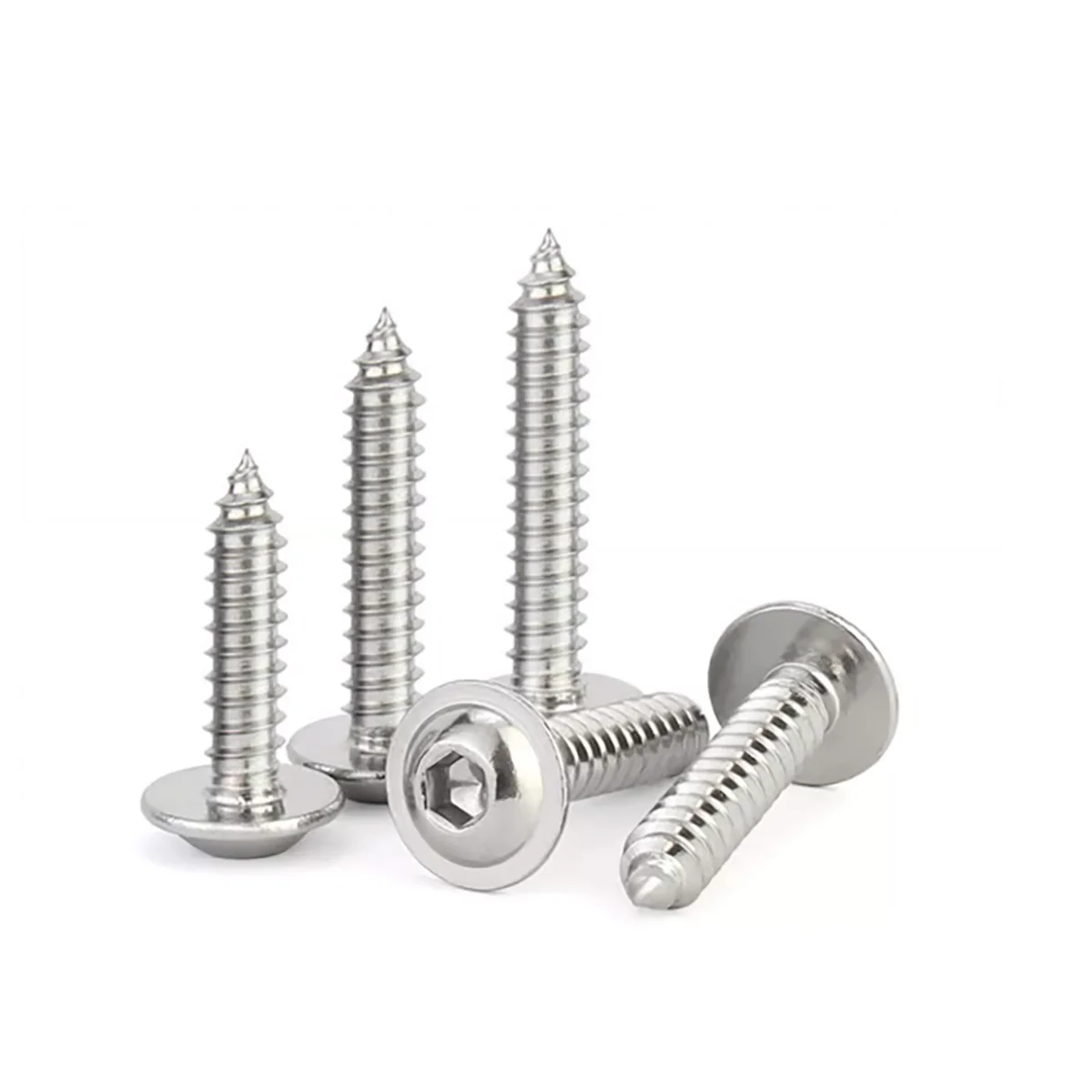 304 Stainless Steel Round Head Hexagonal Pad Self Tapping Screw Mushroom Head Large Pan Head Screw M3M4M5M6M8