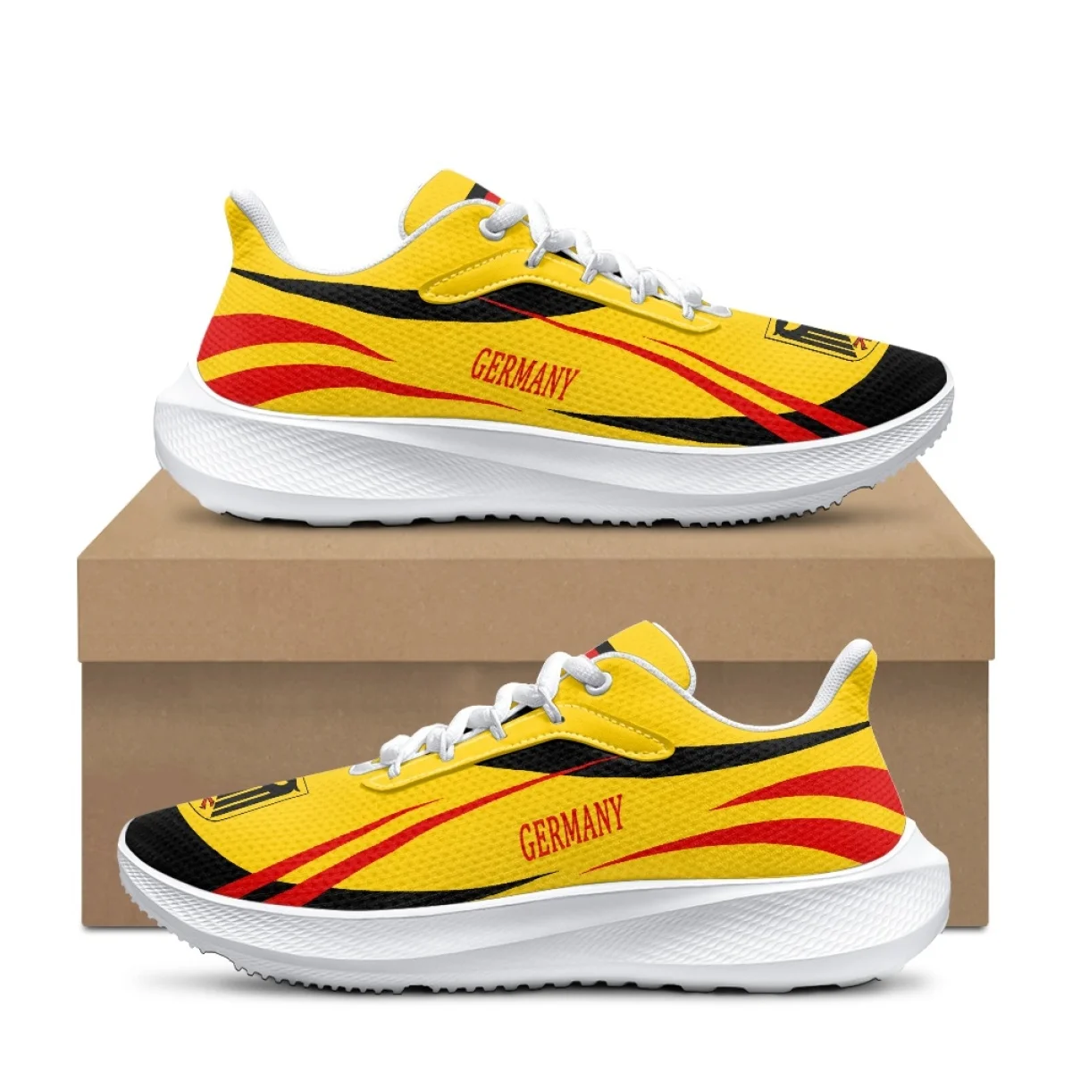 New Fashion Red Yellow Germany Flag Flatform Sneakers Design Imperial Eagle Outdoor Travel Featwear Spring Autumn Casual Shoes