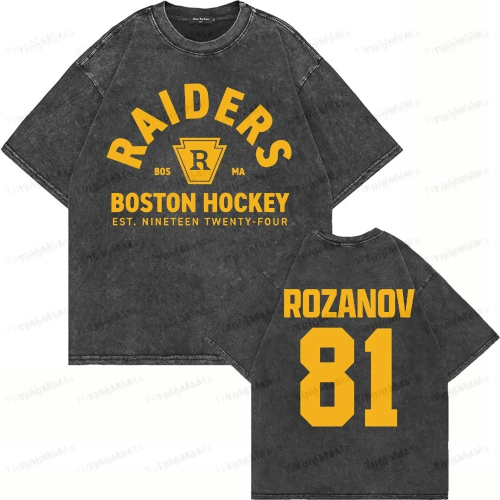Asian Size Vintage Washed Heated Rivalry Ilya Rozanov 81 Boston Raiders Tshirt Men Shane Hollander 24 Quality Cotton Tees Tops