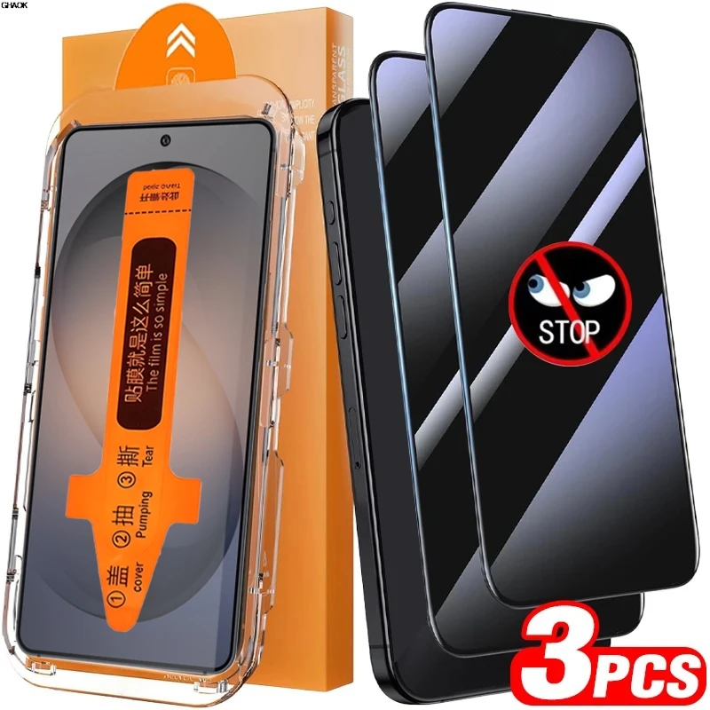 

Защитное стекло для Samsung Galaxy S26/S26 Plus/S26 Ultra: без пыли, легкая установка, антишпионское/HD прозрачное, закаленное