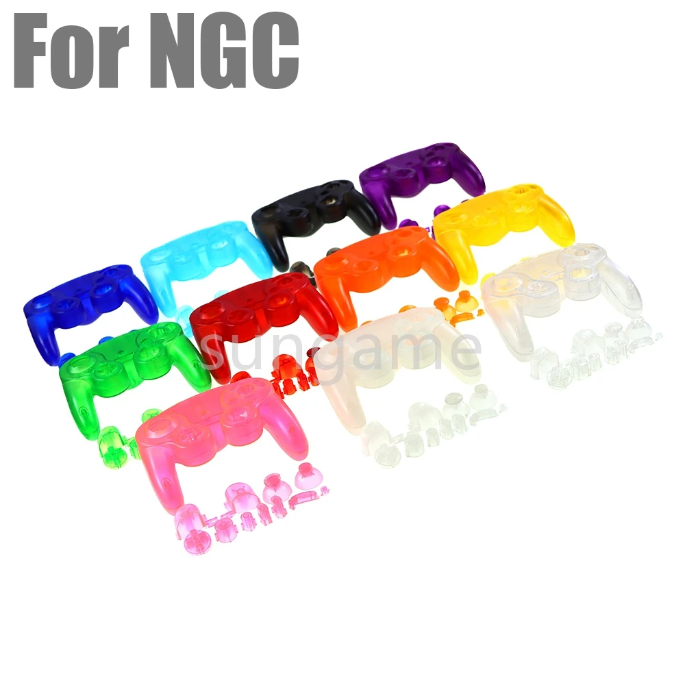

10sets Replacement For NGC Gamecube Controller Housing Cover with Button Transparent Clear Shell Handle Case Games Accessories