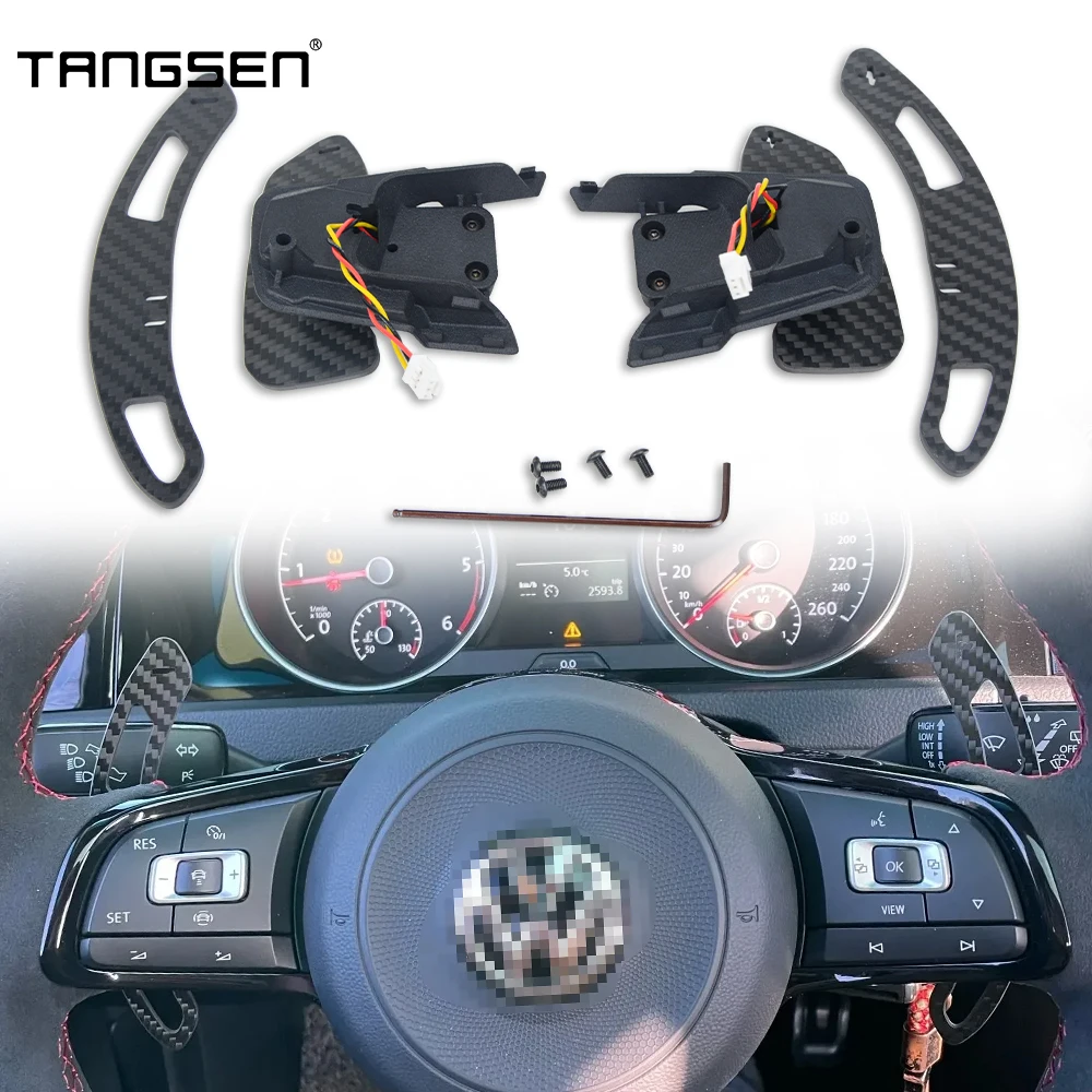 Steering Wheel Carbon Fiber Magnetic Shift Paddle For VW GOLF 7 GTI R GTE GTD POLO 6C GTI 1.8T Jetta GLI