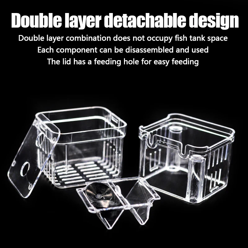 Multifunktionale Fisch Aquarium Fisch Box Hohe Klare Aquarium Isolation Box Doppel Schicht Guppy Zucht Schlüpfen Inkubator