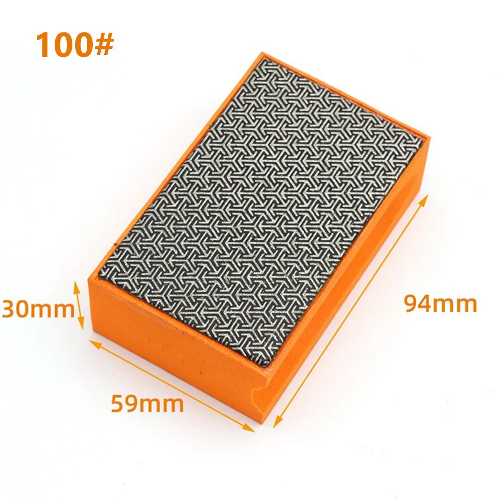 High Quality Polishing Hand Pad Polishing Pad Orange Replacement Tool 100# 60# Blue Diamond And Resin Green Purple 90x55mm