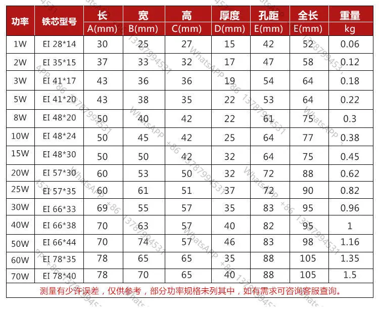EI66 Isolation Transformer DB-50VA 50W 220V to 220V 1:1 Safety Isolation and Anti-interference