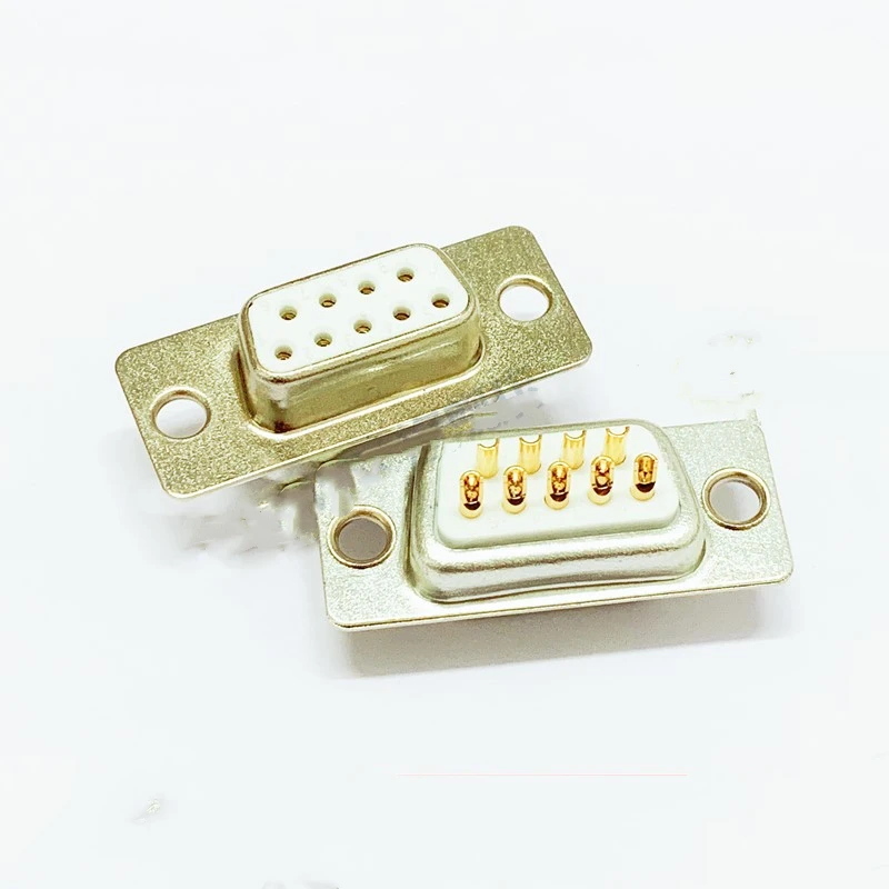 Serial DB9 Female Head, 2-row 9-hole Car Needle Female Connector RS232/485 Solder Wire D-SUB9pin Connector