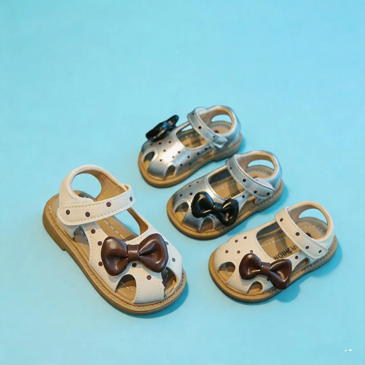 

Kids'Casual Shoes Sandals Low-Cut Shoes Summer Shoes PU Leather Mesh For Girls Anti-slip Breathable Silver White Shoes