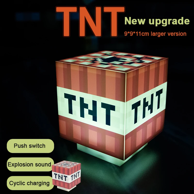 LED TNT Light with Official Game Sounds Handheld Night Light & Fun Pixelated Toy for Kids My World Room Decor view 3