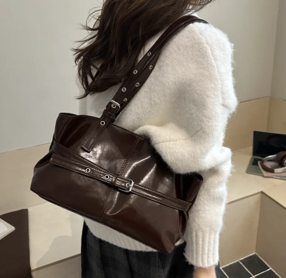 Large Capacity Women's Shoulder Bag Tote Commuter bag Simple Vintage Cross-Border New Style Bags Versatile Sensation Bolso сумка