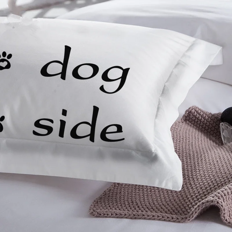 Simple Black + White Bedding Set Cat/Dog/He and her Couple Bedclothes Pillowcase Customized Home Textiles Bed Set