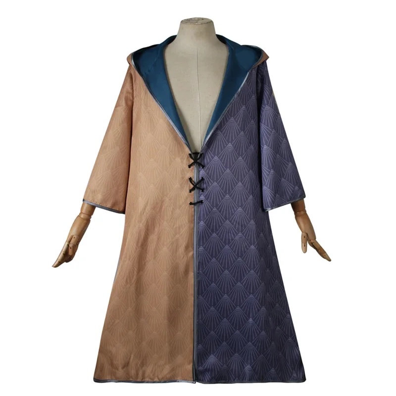 Medieval Wizardry Cosplay Robe Costume Game Men Witchcraft Legacy School Vintage Stand Collar Trench Halloween Party Costume