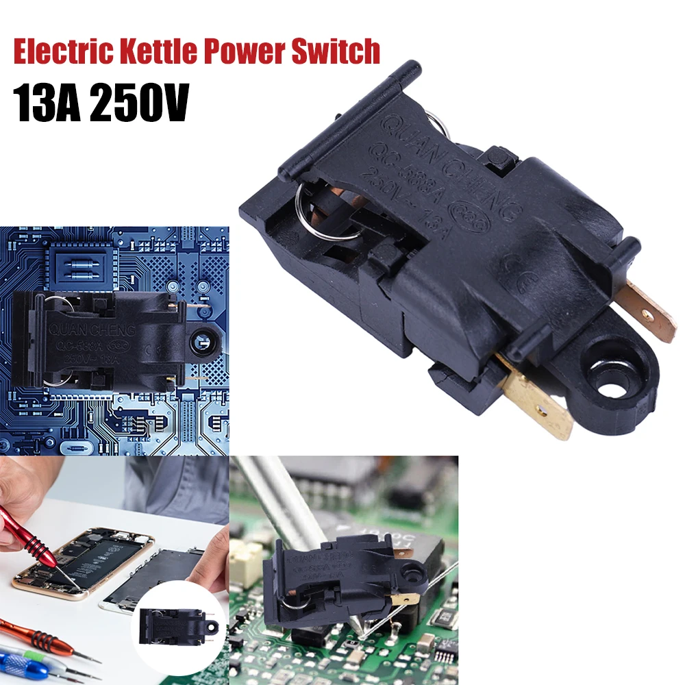 

20 шт., универсальный электрический чайник, переключатель давления пара, аксессуар 13A, 250 В, чайники, термостат, переключатель мощности, аксессуар