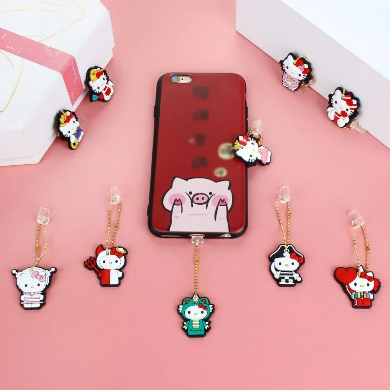 Sanrio Hello Kitty Phone Dust Plug Charm Anime Women Phone Accessories Anti Dust Cap Pendant Charge Port Plug for IPhone Pendant