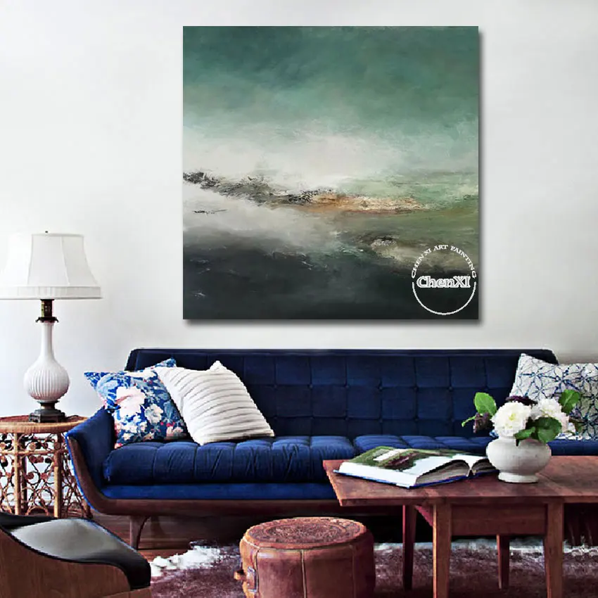 

Quality Artwork Handmade Green Abstract Oil Painting Art On Canvas Large Modern For Living Room Unframed Office Wall Decoration
