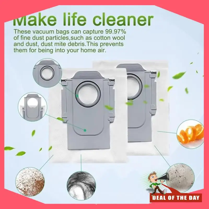 24-Hour Delivery 10 Pack Dust Bags Replacement For Roborock Qrevo Master/Qrevo Slim Vacuum Cleaner Accessories
