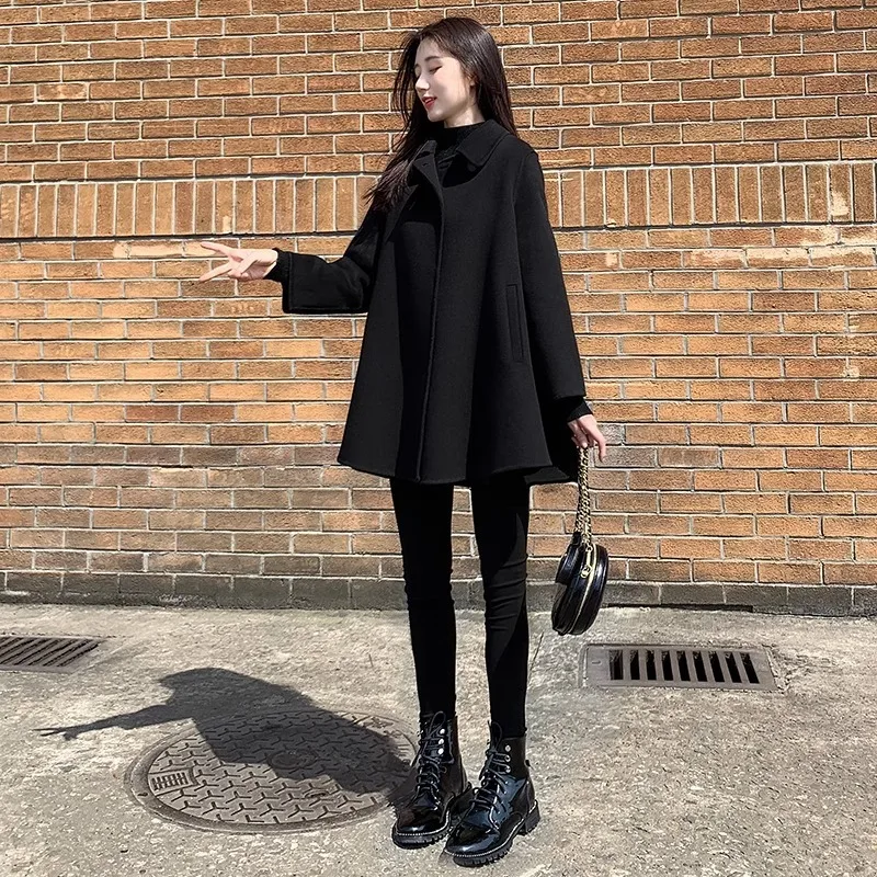 

2025 Autumn and Winter New Double-sided Cashmere Coat for Women Short Cape Style Slimming Woolen Jacket