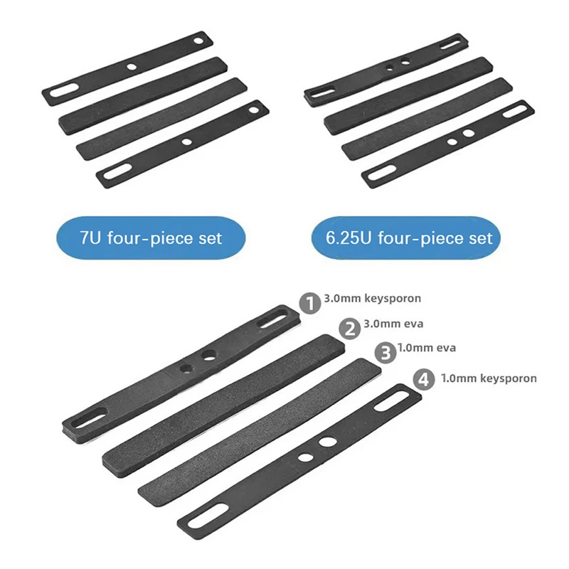 4Pcs/set Soundproof Cotton Mechanical Keyboard Satellite Shaft Space Key Cap 6.25U/7U Size With Sound-Absorbing Pad Filling-F(x)