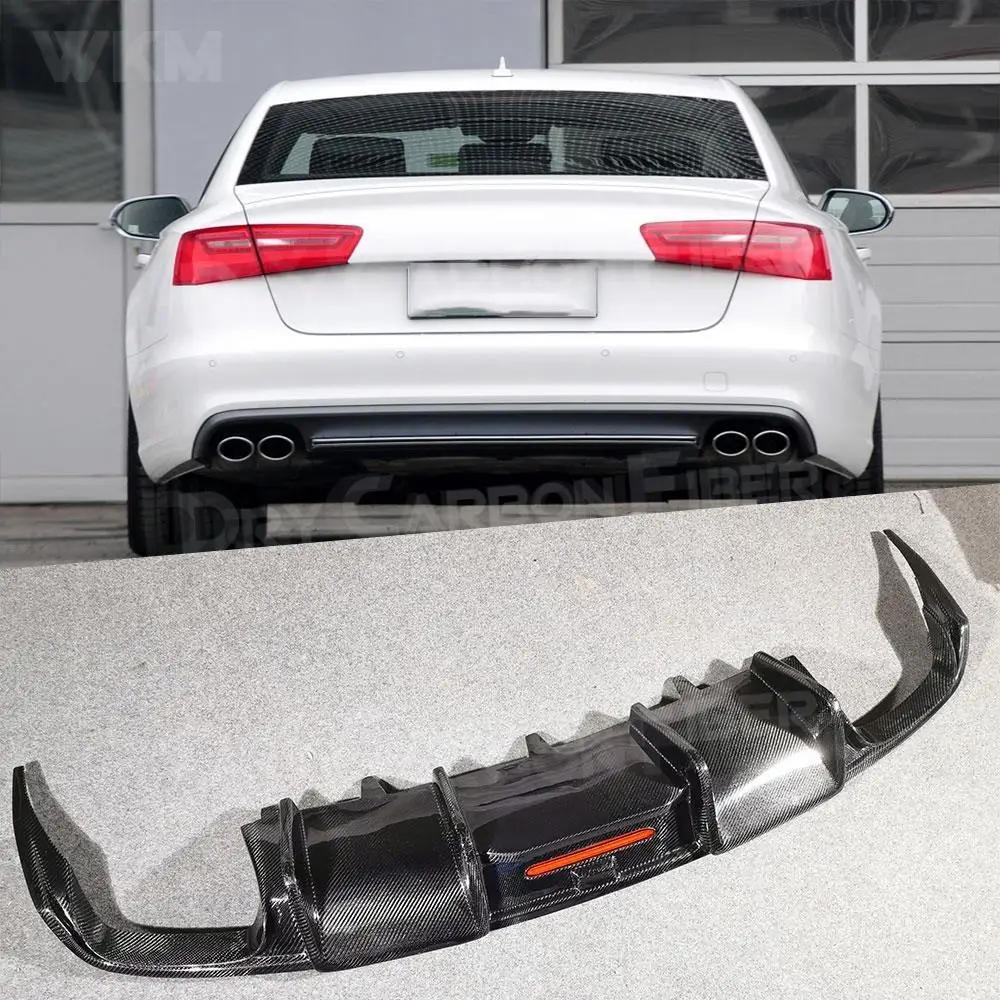 

Carbon Fiber Rear Bumper Extension For Audi A6 Sline S6 C7 C7.5 2013-2018 (not for A6 Base ) K style Bumper Skid Plate Guard