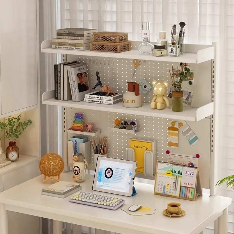 

Desk Storage Shelf Study Table Countertop Shelf Clip-in Multi-layer Bookshelf Desk Hole Board Bookshelf