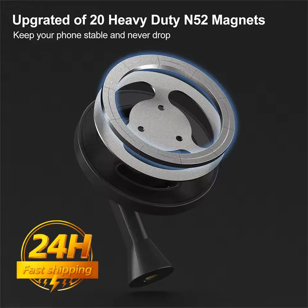 

Magnetic Phone Tripod Mount Adapter with 1/4"-20 Hole for MagSafe for iPhone 16 15 14 13 12 Plus Pro Max Mini Case, Selfie Stick