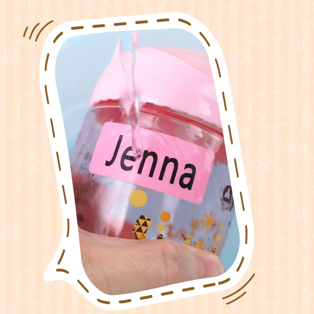 3Size Pink Sticker Custom Personal Name Stickers Personalized Waterproof Tag Label For Scrapbook School Stationery Water Bottle
