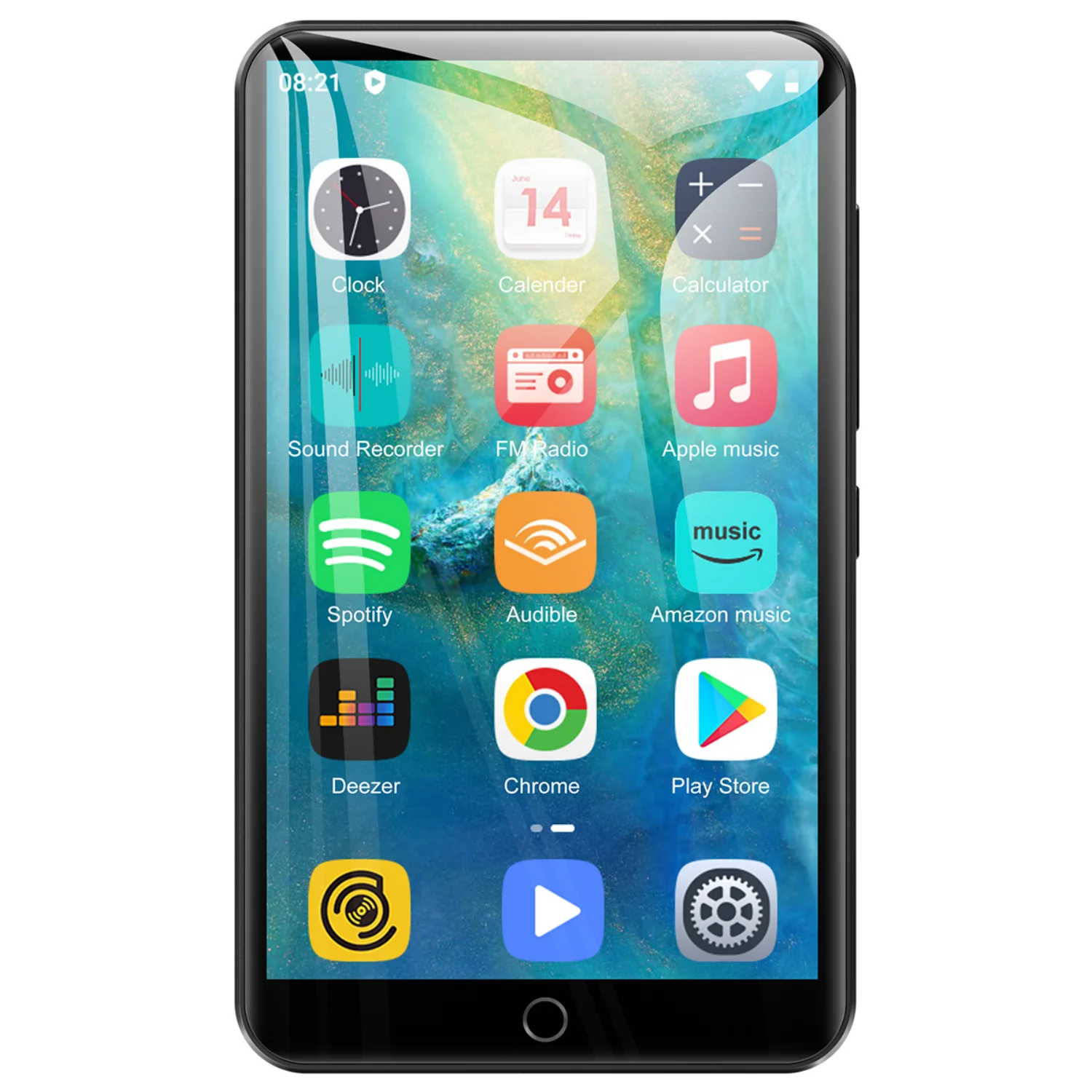 Lettore MP3 Android 9.0 con Bluetooth e WiFi, 16GB/80GB, schermo da 4,0 pollici con altoparlanti, radio FM, eBook, capacità fino a 512GB