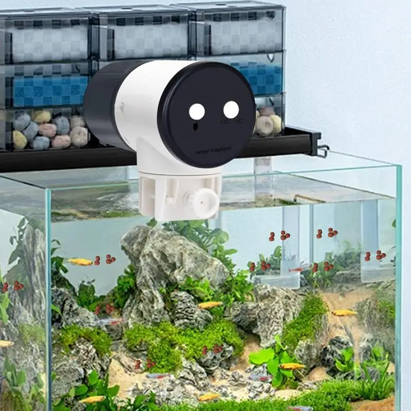 Fish Tank Automatic Feeder Food Dispenser Small Tank Auto Feeder Fish Vacation Feeder 3-Speed Food Tank Dispenser For Pellets