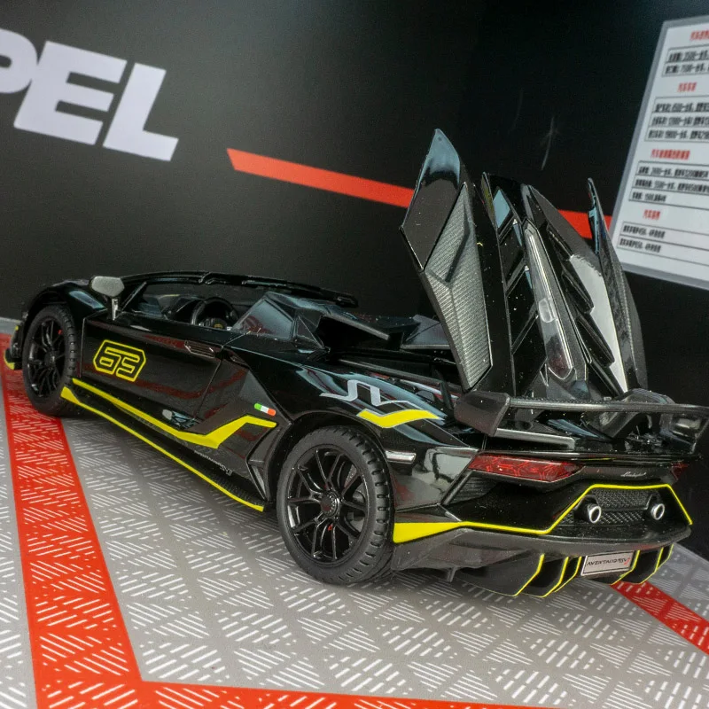 1:24 Lamborghini SVJ63 legering model auto ornamenten collectie trek akoestisch-optische speelgoed kan worden gegeven als cadeau aan vrienden