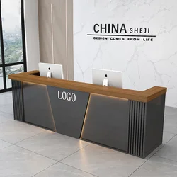 Customized Elegant Bar Counter Cabinet Modern Glamour Simple Delicacy Reception Desks Unique Mostrador Commercial Furniture