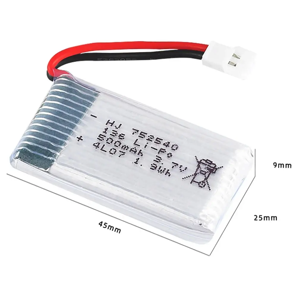 3.7V 500mAh 752540 Lipo Batterie Rechargeable Pour Syma X5C X5SW M68 Checoïncidence CX-30 H5C Drone Pièces De Rechange 2-5 Batterie Ensemble