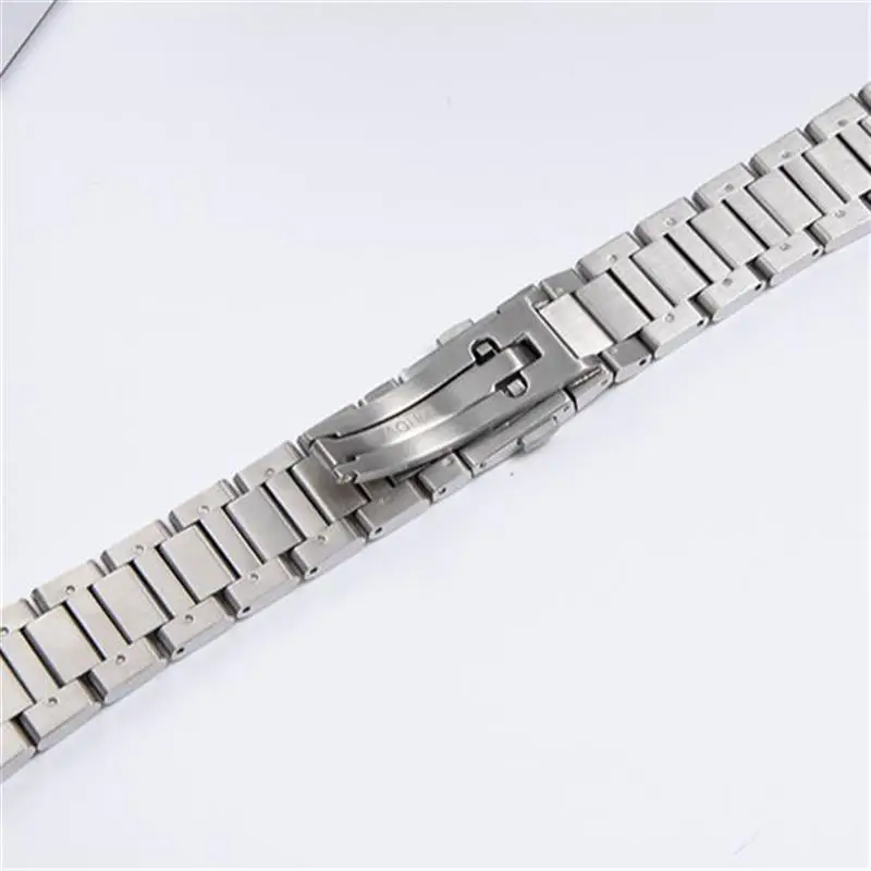 PCAVO 22mm 24mm Solid Stainless Steel Strap Bracelet Watch Strap For Heuer Calera Series Watch Accessories Band Steel Silver