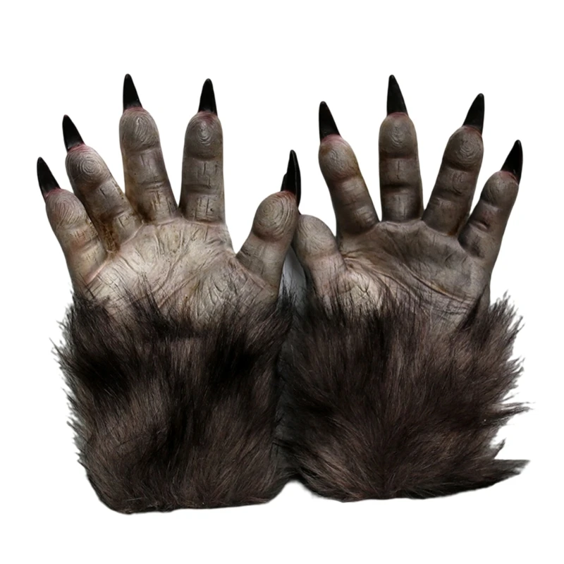 

Halloween Role Play Scary Wolf Claw Gloves Animal Festival Cosplay Latex Horrific Costume Accessory for Carnival Party