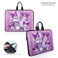 Anime Cartoon Kuromi Portable Oxford Cloth Laptop Bag Dirt-resistant Computer Bag Lining Fits Computers Up To 14 Inches.