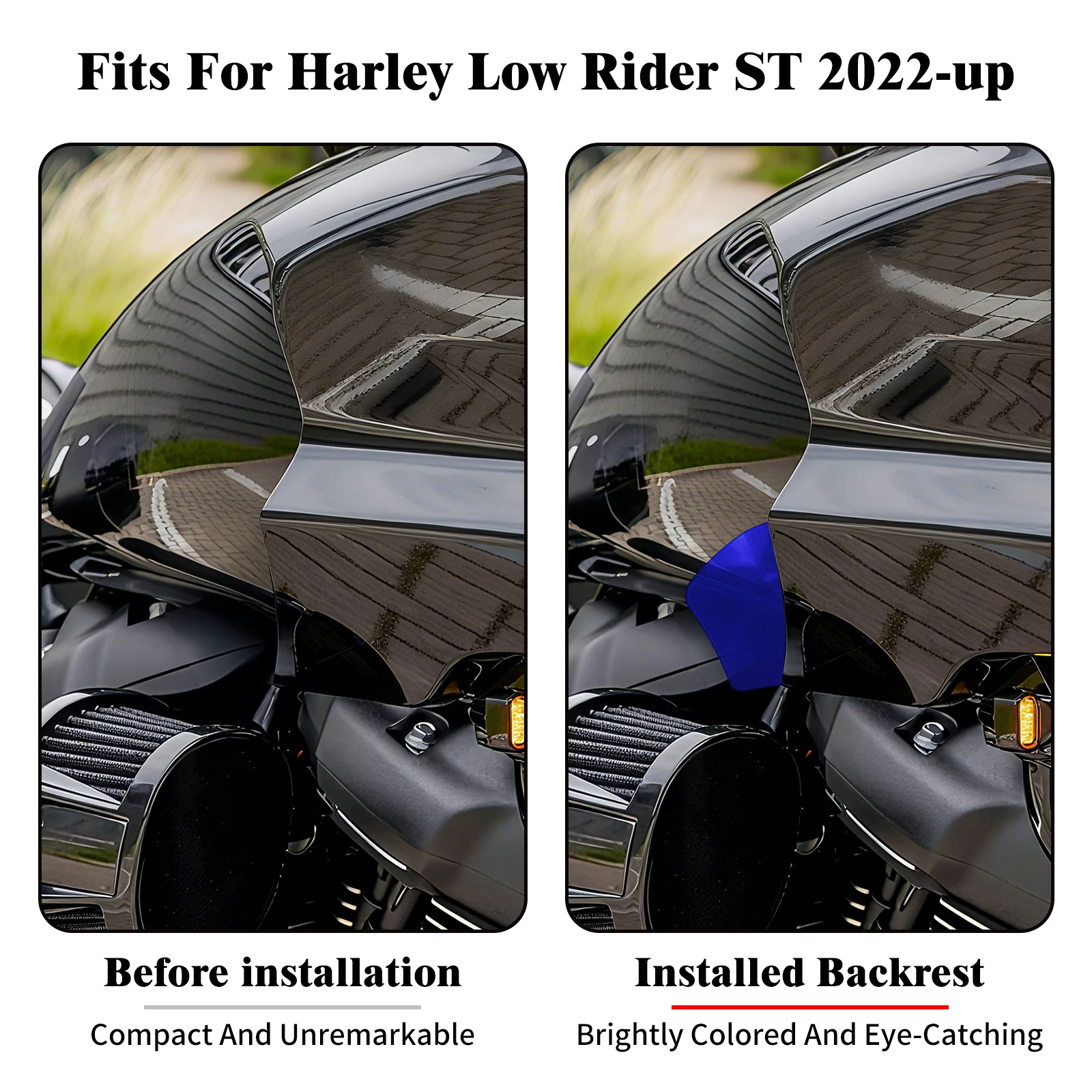 Motorcycle Headlight Cover Blue Headlamp Fairing Air Deflector Side Windshield For Harley Softail Low Rider ST FXLRST 2022-Later