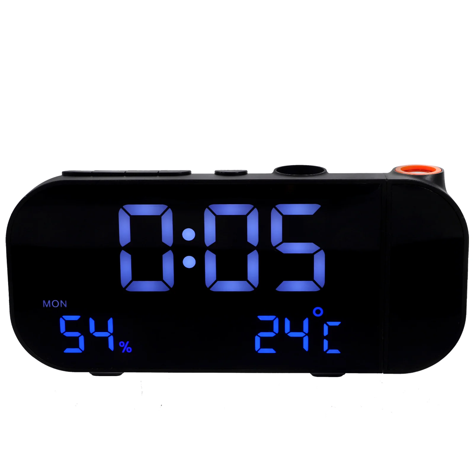

1pc Projection Alarm LED Screen Multi Function Radio Screen Projection Clock Table Clock Bedroom Decor USB Creative Electronics
