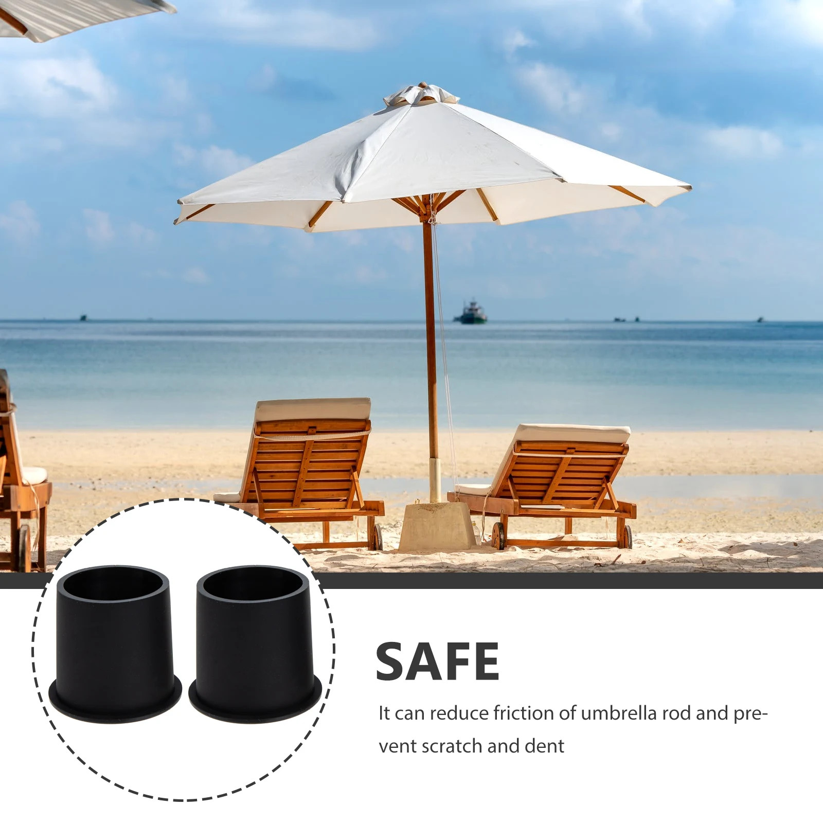 

2 Pcs Umbrella Hole Plug Table Kit Silicone Patio Parasol Cover Ring Garden Wedge Durable Outdoor Furniture Use