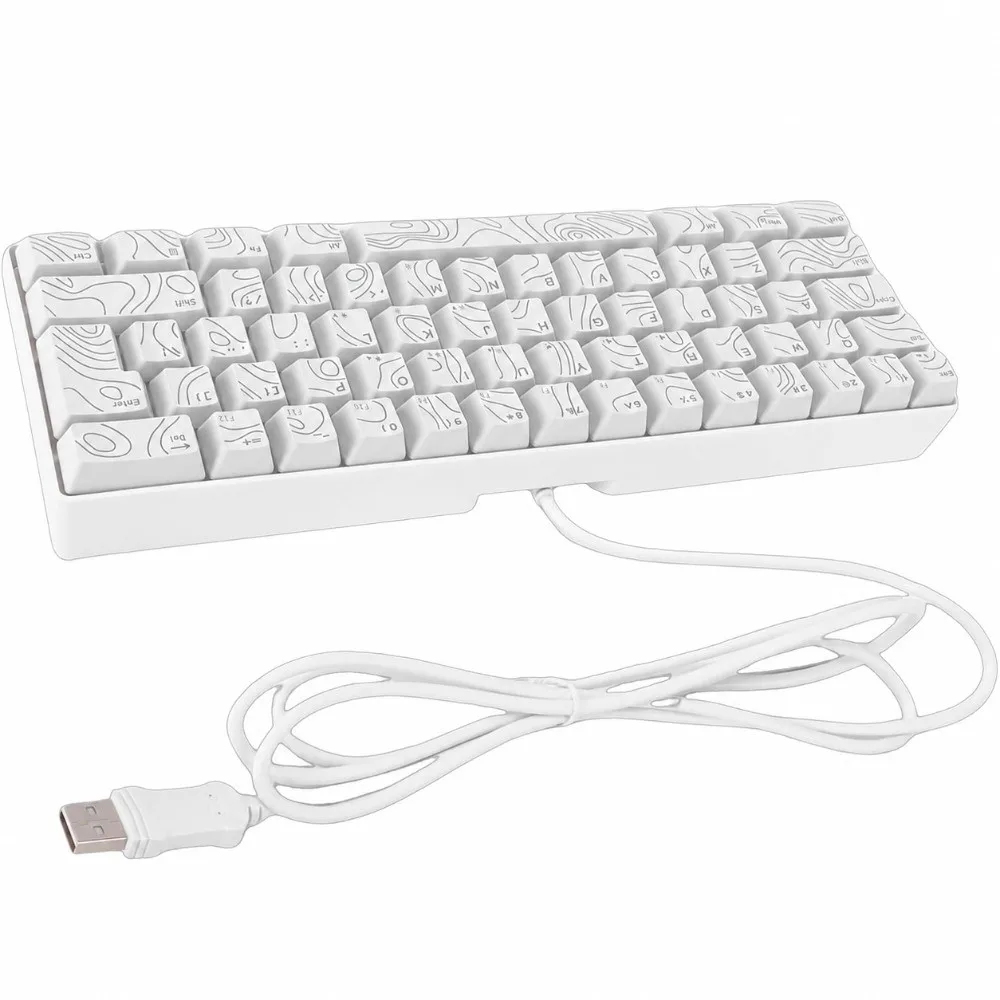 61 Keys Wired Gaming Keyboard 60% RGB Backlit Ergonomic Gaming Keyboard USB Connection Mechanical Feel Keyboard For Laptop