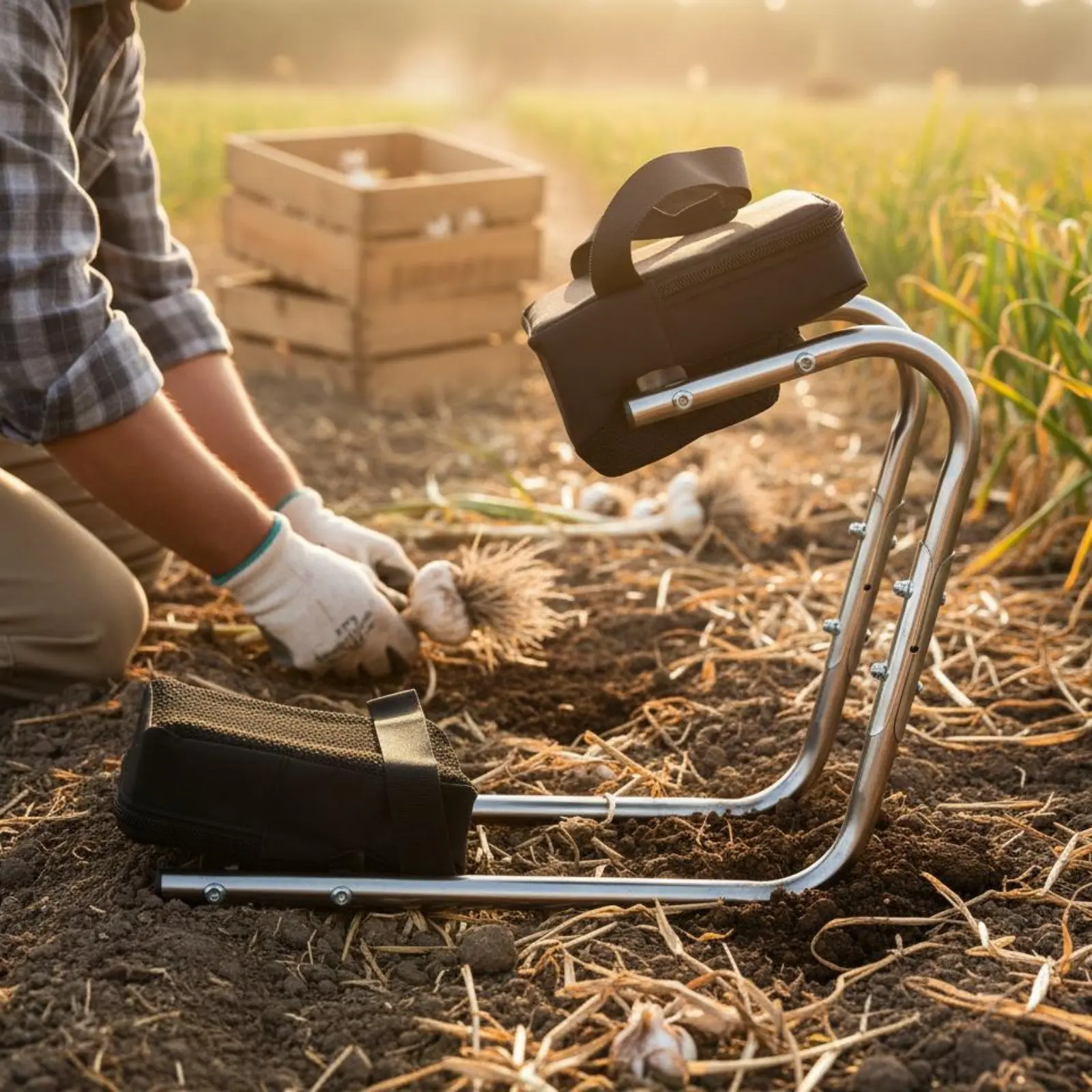 

Мобильная подушка-сиденье для работы на коленях с поддержкой для ног, регулируемая по высоте, эргономичная, для садоводства и сельского хозяйства