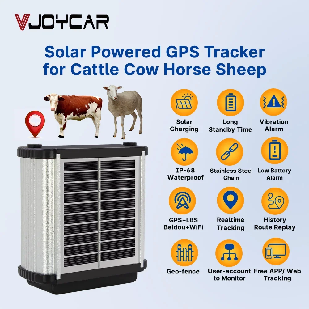 4G Animals Gps Collar B38 5500mAh Solar Powered Collar VJOY Cow Gps Tracker Waterproof Long Lasting Tracking Horse Anti Lost