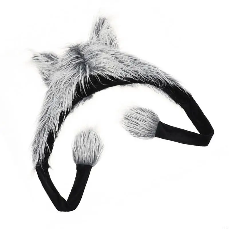 Topi Serigala Wanita 195E untuk Topi Penutup Kepala Olahraga Luar Ruangan dengan untuk Halloween