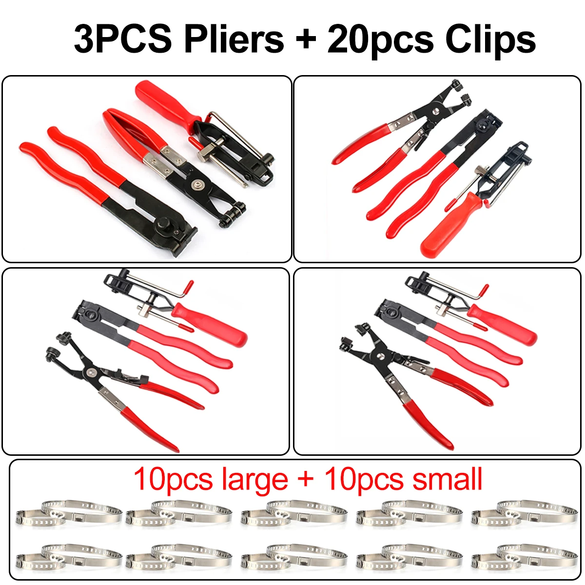Ensemble de 23 pinces de serrage pour joints de voiture, en acier et caoutchouc, petit/grand outil de réparation