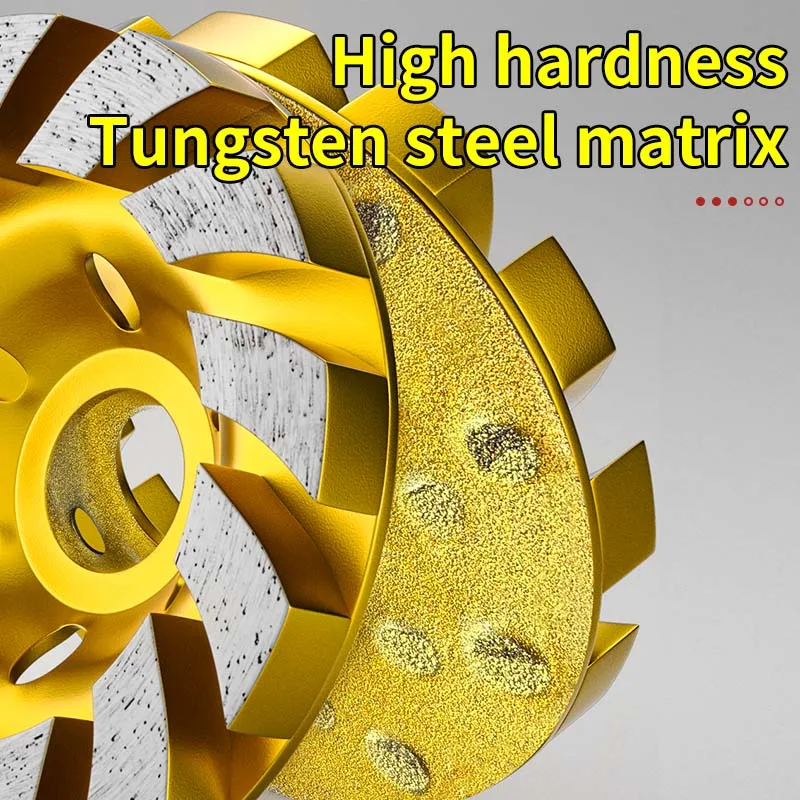 Concrete Turbo Diamond Grinding Cup Wheel 12 Segs Heavy Duty Angle Grinder Wheels For Angle Grinder